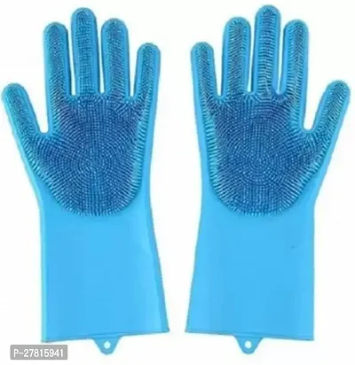 Silicone Gloves- Dish Washing Home and kitchen Use(pack of 1)-thumb2