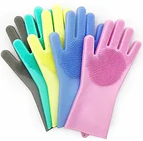 Scub Gloves, Rubber Washing Gloves Dishwashing Gloves for Household#(pack of 1)-thumb2