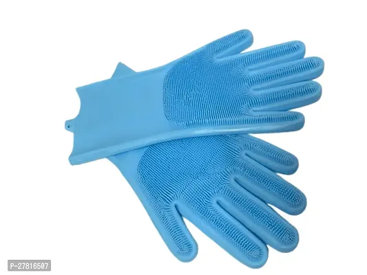 Scub Gloves, Rubber Washing Gloves Dishwashing Gloves for Household#(pack of 1)-thumb4