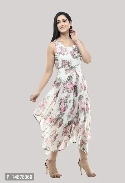 absorbing Women Asymmetric Printed Dress-thumb3