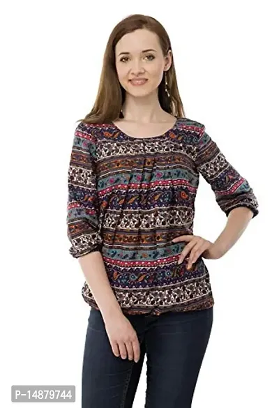 absorbing Women Poly Crepe Printed Top-thumb1