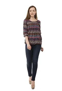 absorbing Women's Multi-Colored Crepe Printed Top-thumb4