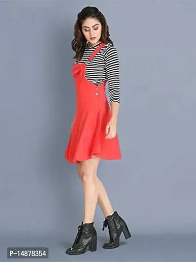 absorbing Women Pinafore Solid Dress-thumb3