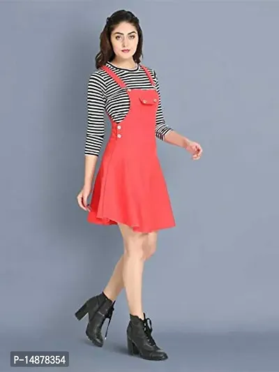 absorbing Women Pinafore Solid Dress-thumb5