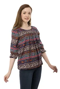 absorbing Women's Multi-Colored Crepe Printed Top-thumb2