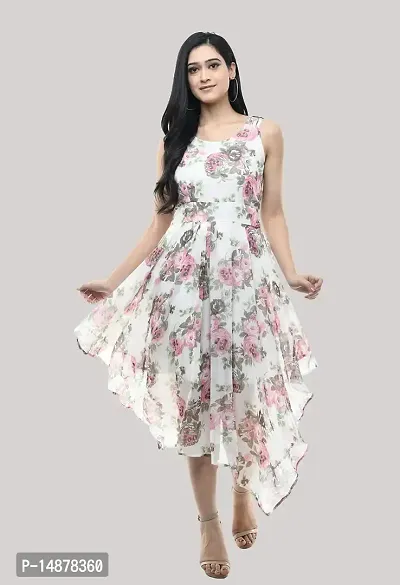 absorbing Women Asymmetric Printed Dress