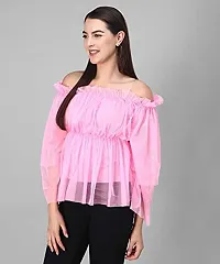 absorbing Women Net Off-Shoulder Top-thumb3