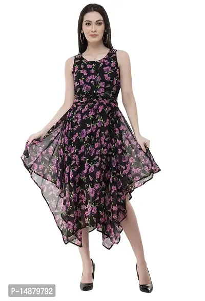 absorbing Women Asymmetric Printed Dress-thumb0