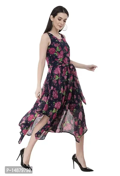 absorbing Women Asymmetric Printed Dress-thumb2