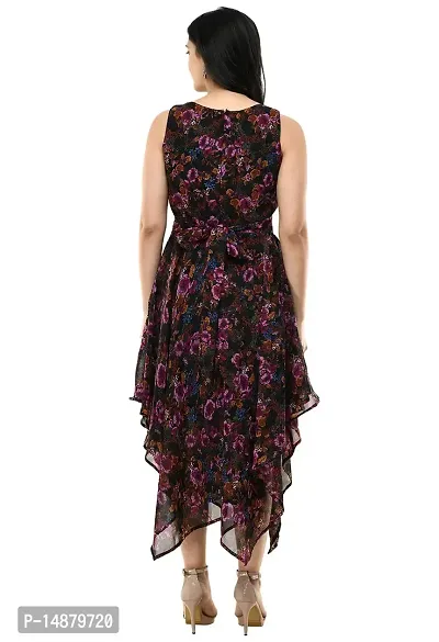 absorbing Women Asymmetric Printed Dress-thumb3