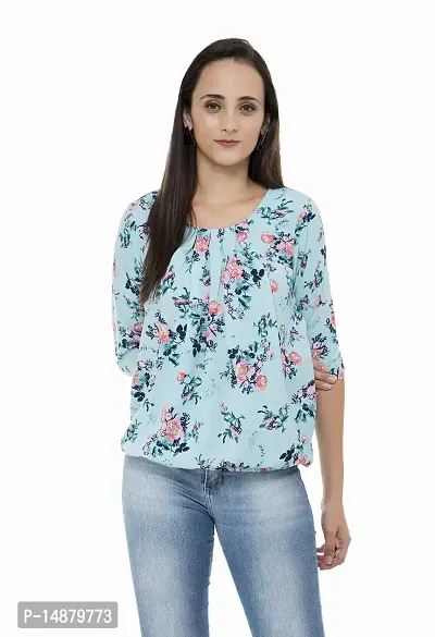 absorbing Casual 3/4 Sleeve Printed Women White Top