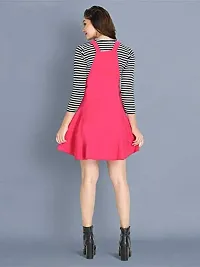 absorbing Women Pinafore Solid Pink Dress-thumb3