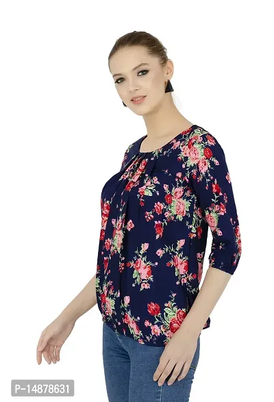 absorbing Casual 3/4 Sleeve Printed Women White Top-thumb4