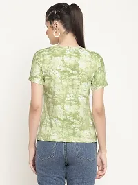 absorbing Women Lycra Green Printed Top-thumb3