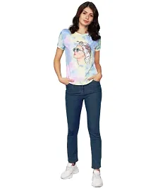 absorbing Women Cotton Lyrca Printed T-Shirt-thumb2