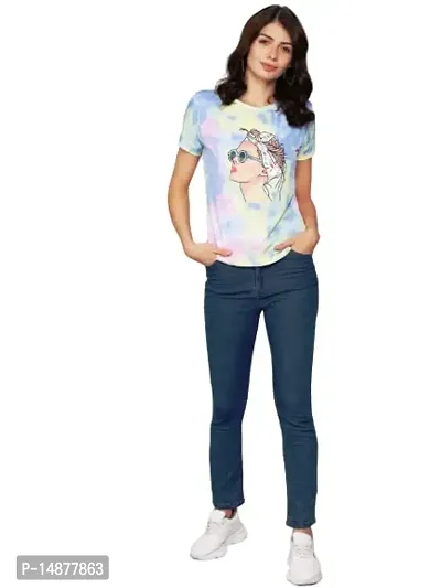 absorbing Women Cotton Lyrca Printed T-Shirt-thumb3