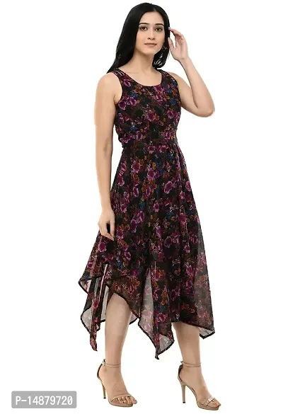 absorbing Women Asymmetric Printed Dress-thumb2