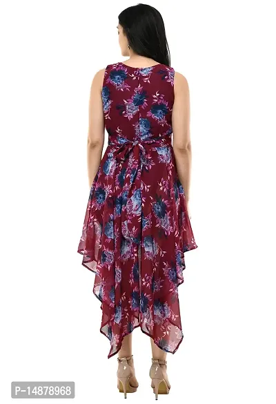 absorbing Women Asymmetric Printed Dress-thumb3