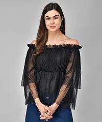 absorbing Women Net Off-Shoulder Top-thumb4