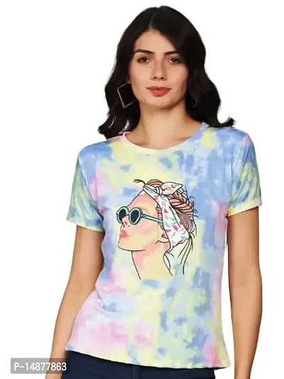 absorbing Women Cotton Lyrca Printed T-Shirt-thumb1