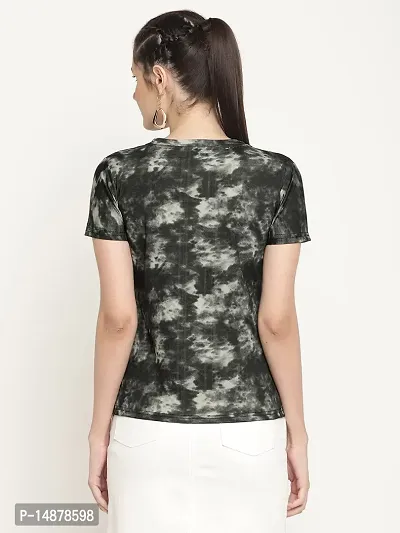 absorbing Women Lycra Green Printed Top-thumb4