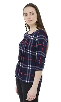 absorbing Women's Navy Blue Crepe Printed Top-thumb3