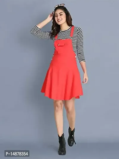 absorbing Women Pinafore Solid Dress-thumb2