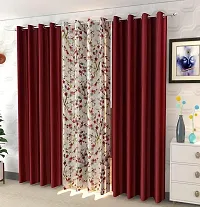 Shopgallery Curtains for Window Bedroom, Living Room and Kitchen, Home Decor Fashion Printed Set of 3 Curtains with Stainless Steel Rings (4 Feet X 5 Feet, 5 Multi)-thumb4