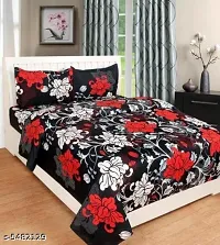 Shopgallery 160 Tc Double Bedsheet for Double Bed - Polycotton Printed Flatsheet for Bedroom - Queen Size Double Bed Sheet with 2 Pillow Covers ( 90 X 90 Inch, Multi_10 )-thumb1