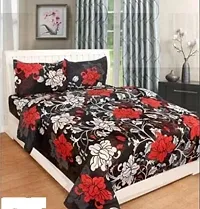 Shopgallery Cotton 144 TC Cotton Double Bedsheet with 2 Pillow Covers (Multi_02)-thumb1