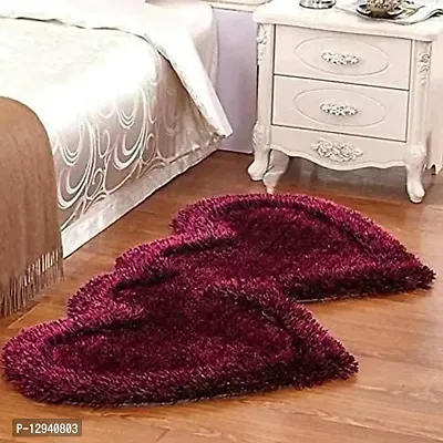 Jai Durga Home FURNISHINGSuper Soft Silky Non-Slip Heart Shape Carpet Runner, Mats for | Bedroom | Living Room | Floor | Home Decoration-thumb0