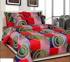 Shopgallery Cotton 144 TC Cotton Double Bedsheet with 2 Pillow Covers (Multi_06)-thumb1