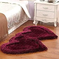 Jai Durga Home FURNISHINGSuper Soft Silky Non-Slip Heart Shape Carpet Runner, Mats for | Bedroom | Living Room | Floor | Home Decoration-thumb1