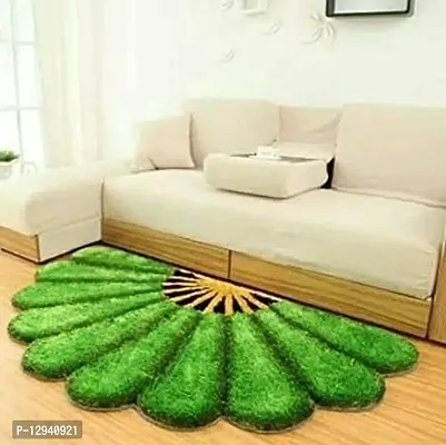 JAI DURGA HOME FURNISHING Polycarbonate Floral Rug (Green, Standard)
