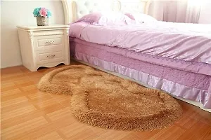 Jai Durga Home FURNISHINGSuper Soft Silky Non-Slip Heart Shape Carpet Runner, Mats for | Bedroom | Living Room | Floor | Home Decoration-thumb1