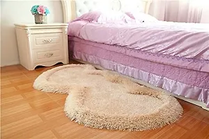 Jai Durga Home FURNISHINGSuper Soft Silky Non-Slip Heart Shape Carpet Runner, Mats for | Bedroom | Living Room | Floor | Home Decoration-thumb1