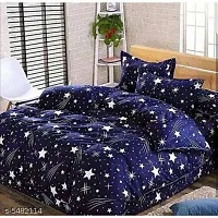 Shopgallery 160 Tc Double Bedsheet for Double Bed - Polycotton Printed Flatsheet for Bedroom - Queen Size Double Bed Sheet with 2 Pillow Covers ( 90 X 90 Inch, Multi_23 )-thumb1