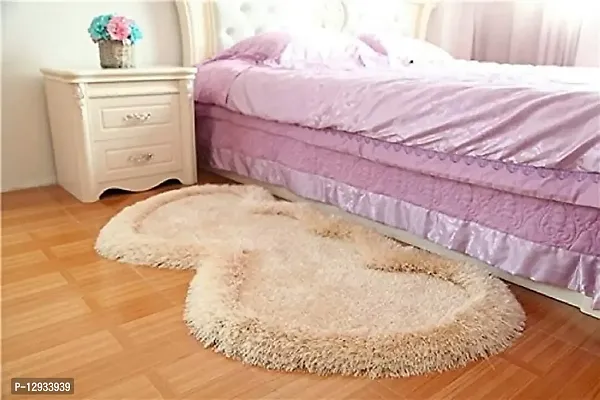 Jai Durga Home FURNISHINGSuper Soft Silky Non-Slip Heart Shape Carpet Runner, Mats for | Bedroom | Living Room | Floor | Home Decoration