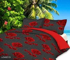 Shopgallery 160 Tc Double Bedsheet for Double Bed - Polycotton Printed Flatsheet for Bedroom - Queen Size Double Bed Sheet with 2 Pillow Covers ( 90 X 90 Inch, Multi_11 )-thumb2