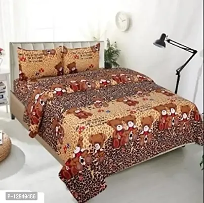 JAI DURGA HOME FURNISHING Shopgallery Cotton 144 TC Cotton Double Bedsheet with 2 Pillow Covers ( Multi _13 )
