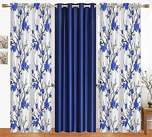 GOYCORS 3 Piece Elegant Polyester Floral Curtains Combo