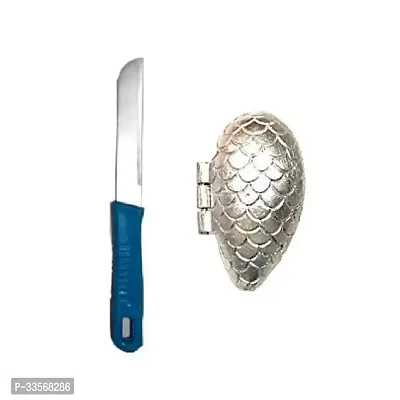 Useful Stainless Steel Crystal Knife And Aluminum Momos Mold Sancha Maker-Set Of 2-thumb0