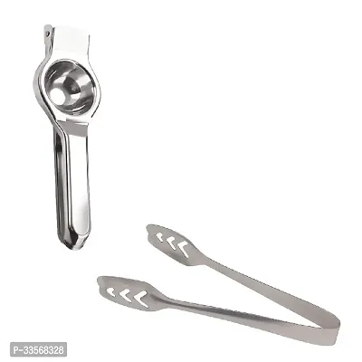 Useful Stainless Steel Lemon Squeezer with Momo Tong-Set Of 2-thumb0