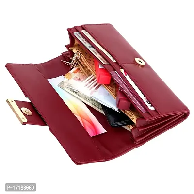 Sadia Casual Formal Clutch/Wallet/Purse for Women (Maroon)-thumb2