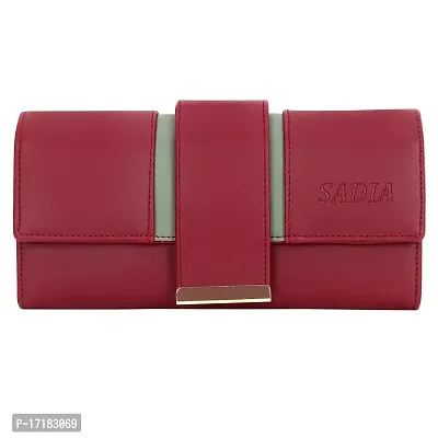 Sadia Casual Formal Clutch/Wallet/Purse for Women (Maroon)-thumb0