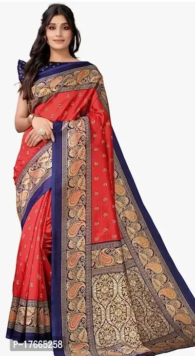 Fancy Silk Blend Saree with Blouse Piece for Women