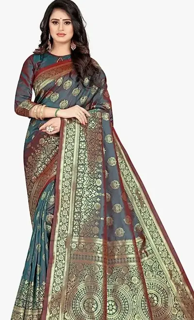 Stylish Art Silk Saree with Blouse piece For Women