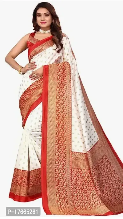 Fancy Silk Blend Saree with Blouse Piece for Women