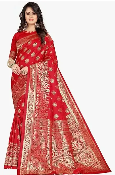 Fancy Silk Blend Saree with Blouse Piece for Women