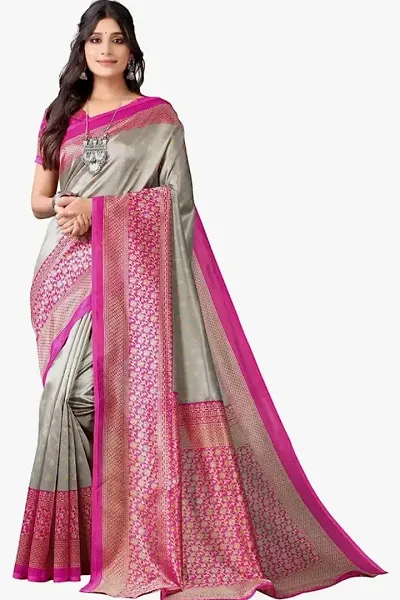 Stylish Banarasi Silk Woven Design Saree with Blouse piece For Women